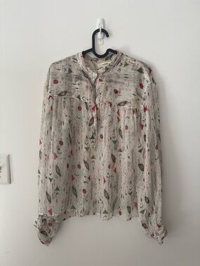 Isabel Marant Etoile 100% Silk Emana Long Sleeve Blouse